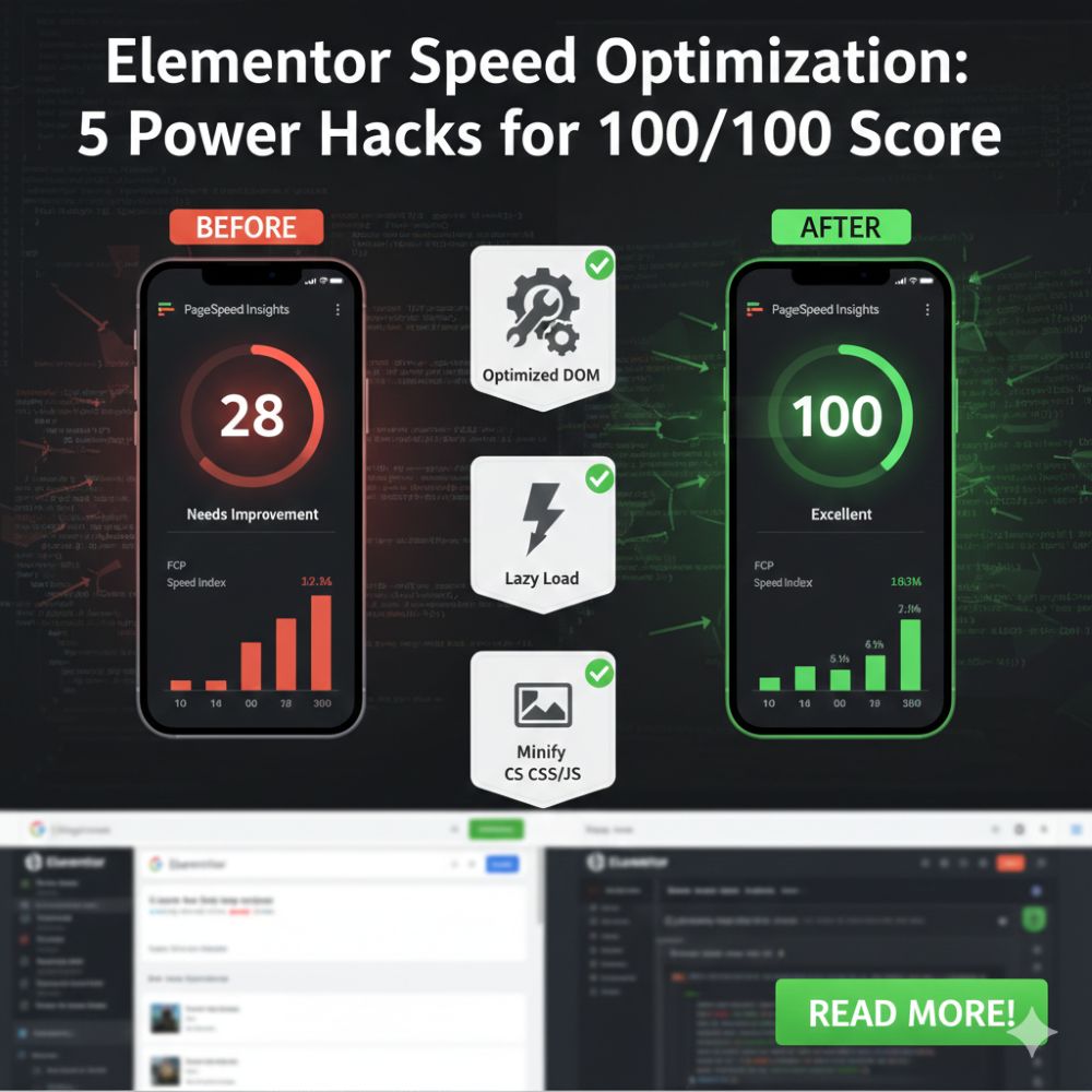 Elementor Speed Optimization: 5 Power Hacks for 100/100 Scores